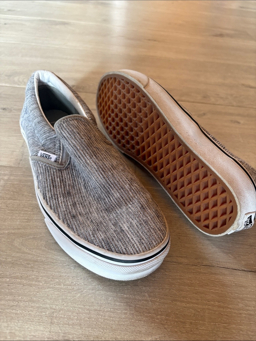Vans Gray Corduroy Slip Ins